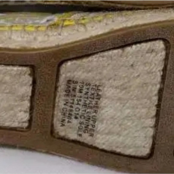 Tory Burch Womens Espadrille Flat Shoes Yellow Leather Slip On Cap Toe Floral 10 - Picture 5 of 9